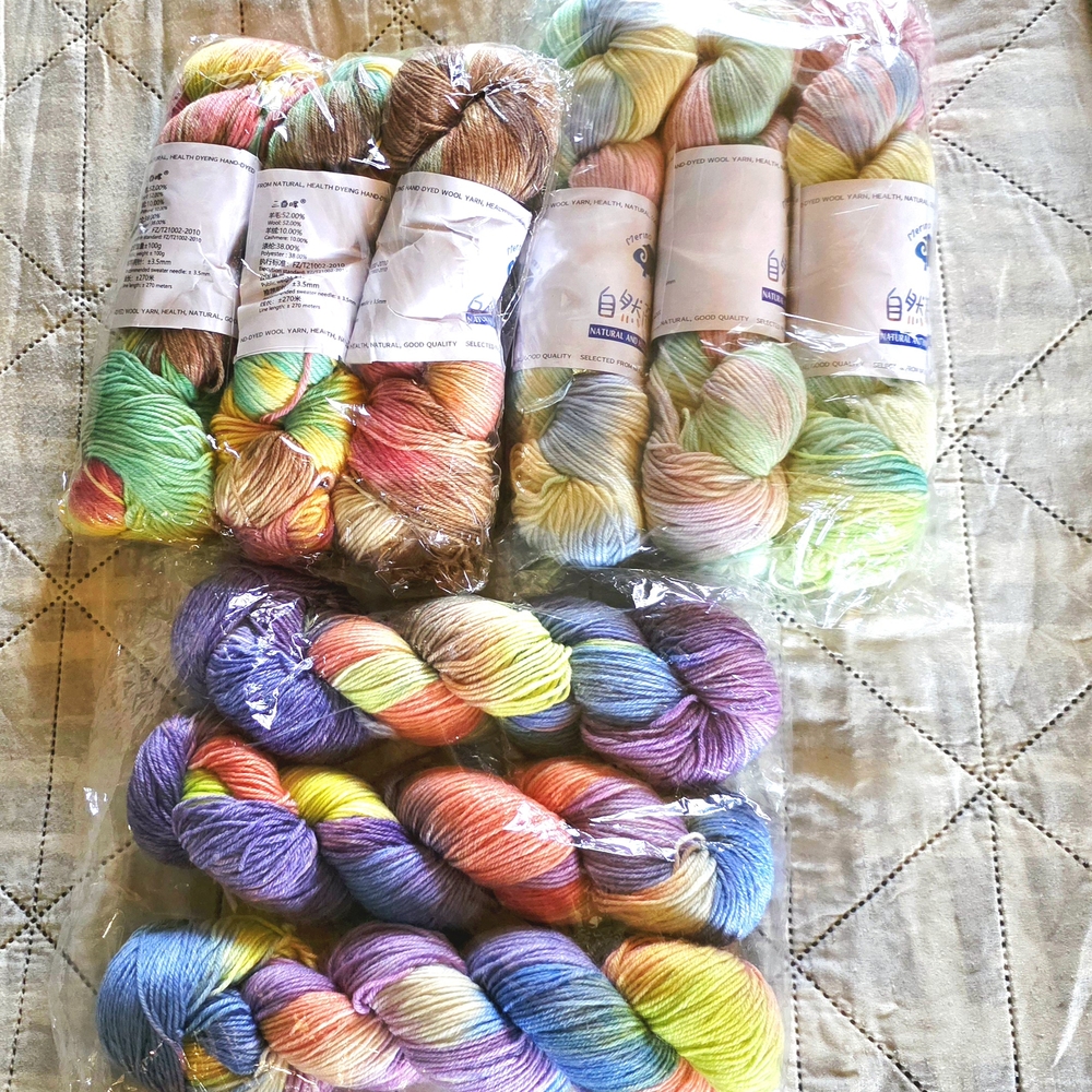 Multicolor Yarn Skeins for Fiber Arts